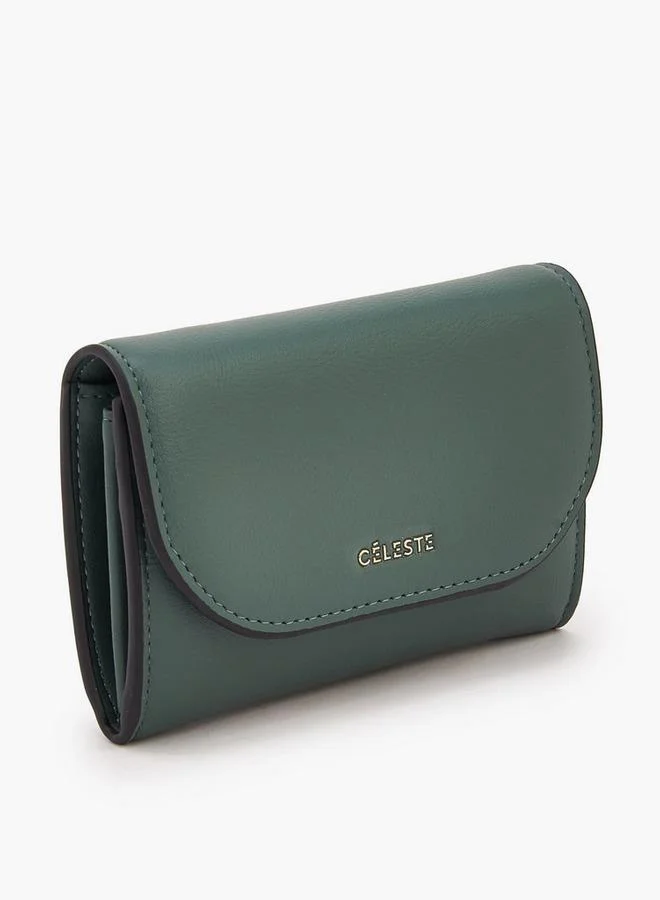 سيليست Solid Wallet with Button Closure